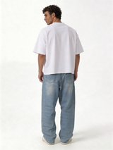 Oversized Rigid Cotton Baggy Jeans - DEHNM