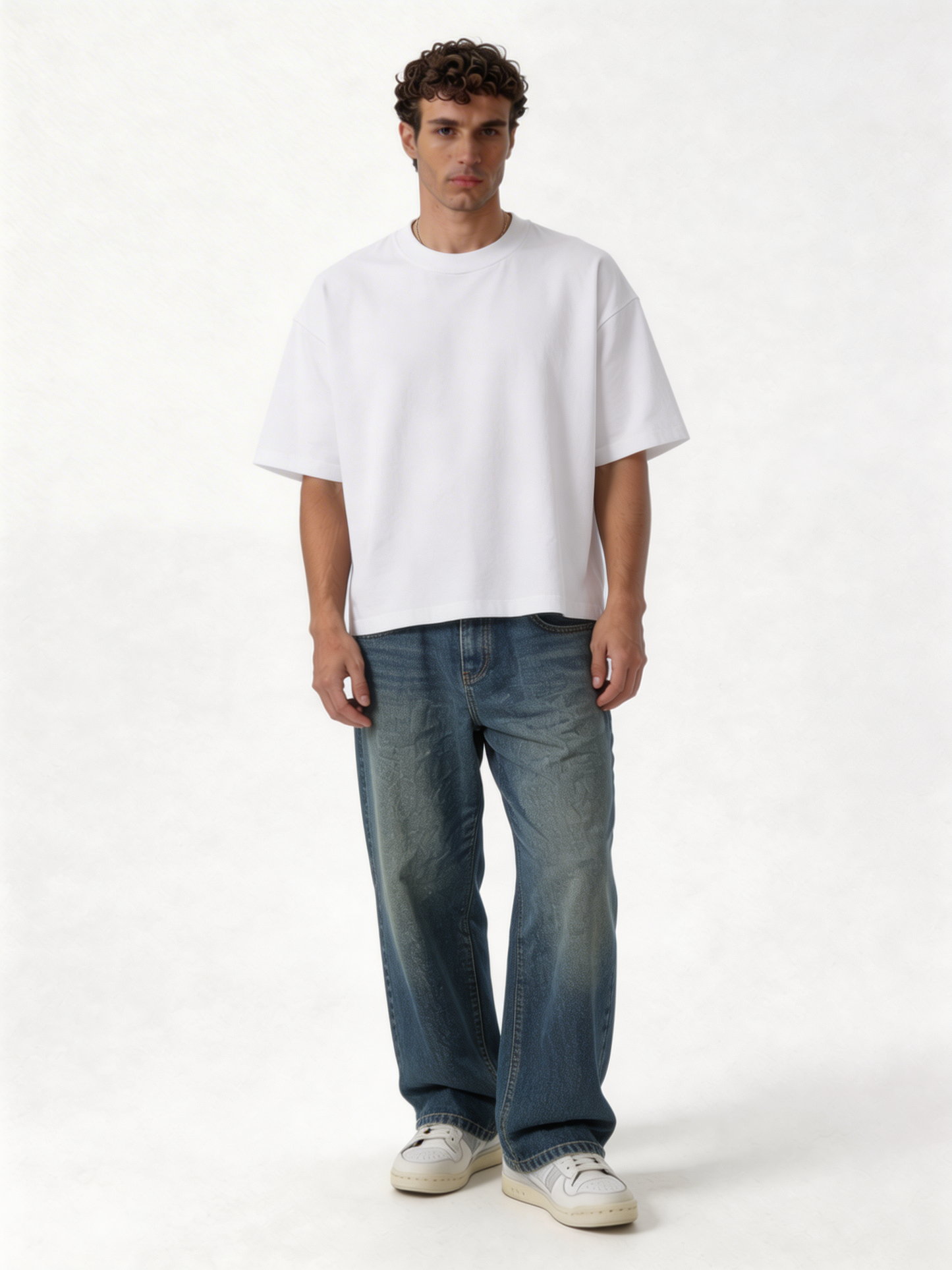 Oversized Rigid Cotton Baggy Jeans - DEHNM