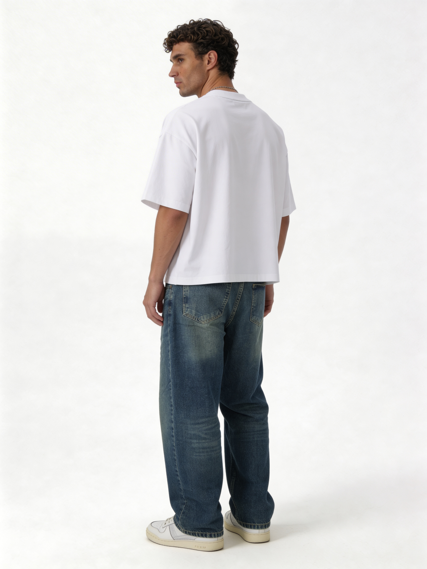 Oversized Rigid Cotton Baggy Jeans - DEHNM