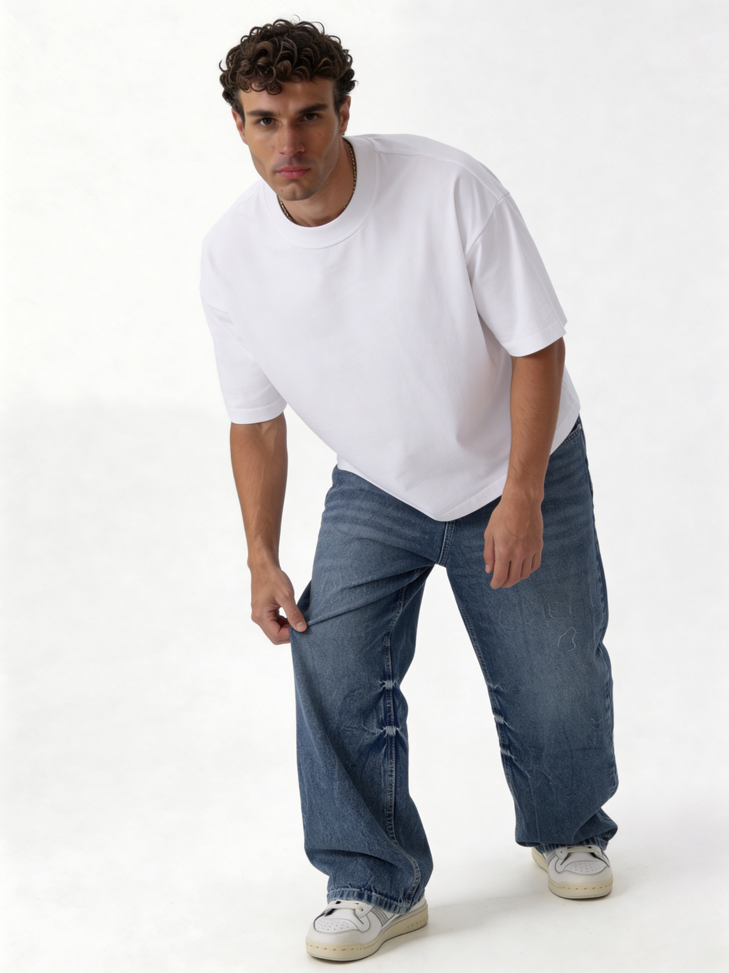Oversized Distressed Rigid Cotton Denim - DEHNM