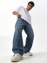 Oversized Distressed Rigid Cotton Denim - DEHNM