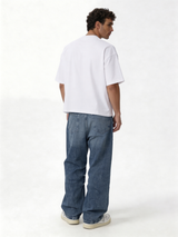 Oversized Distressed Rigid Cotton Denim - DEHNM