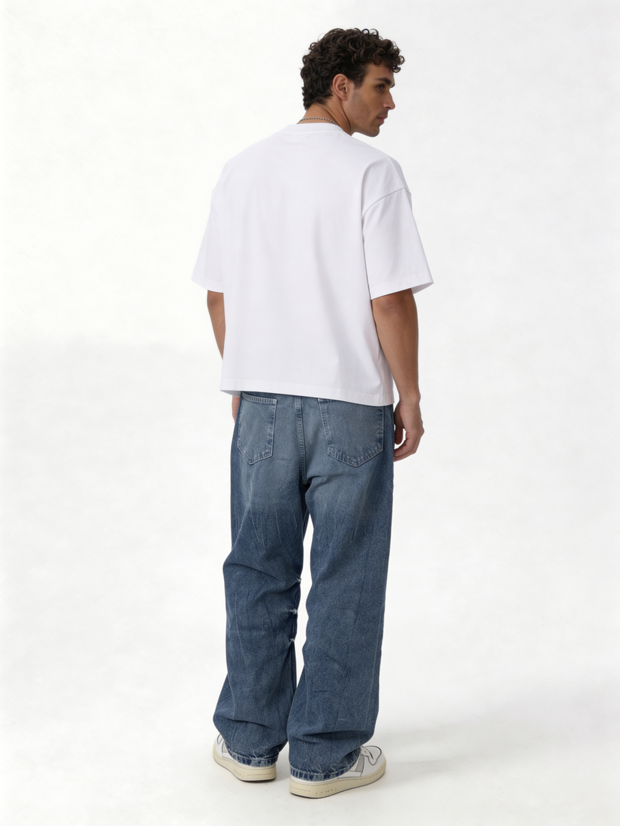 Oversized Distressed Rigid Cotton Denim - DEHNM