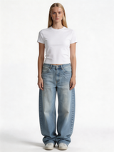 Baggy Rigid Cotton Denim Jeans - EIGHTIES