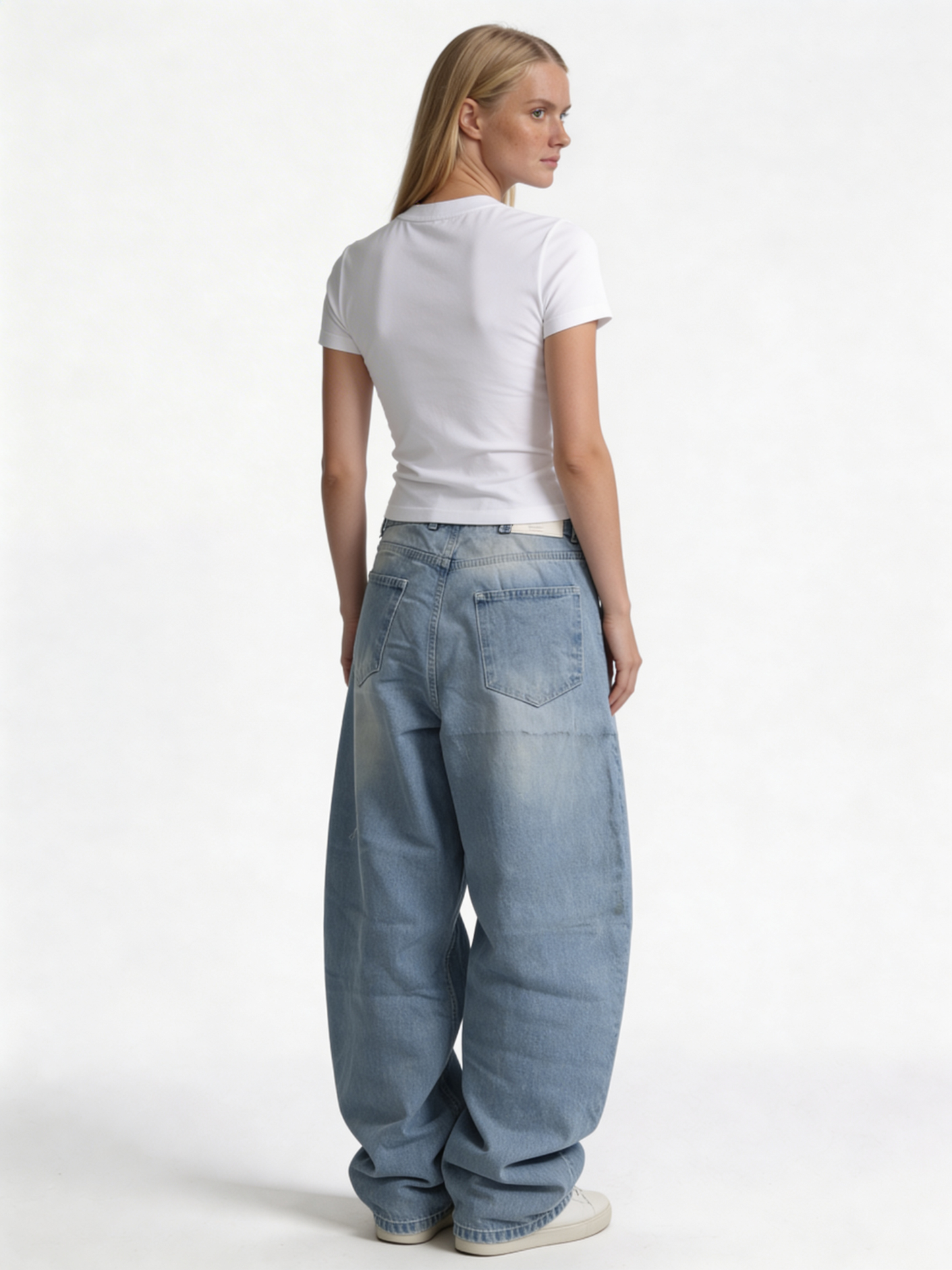 Baggy Rigid Cotton Denim Jeans - EIGHTIES