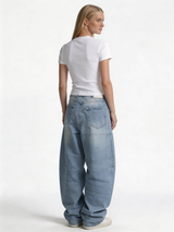 Baggy Rigid Cotton Denim Jeans - EIGHTIES