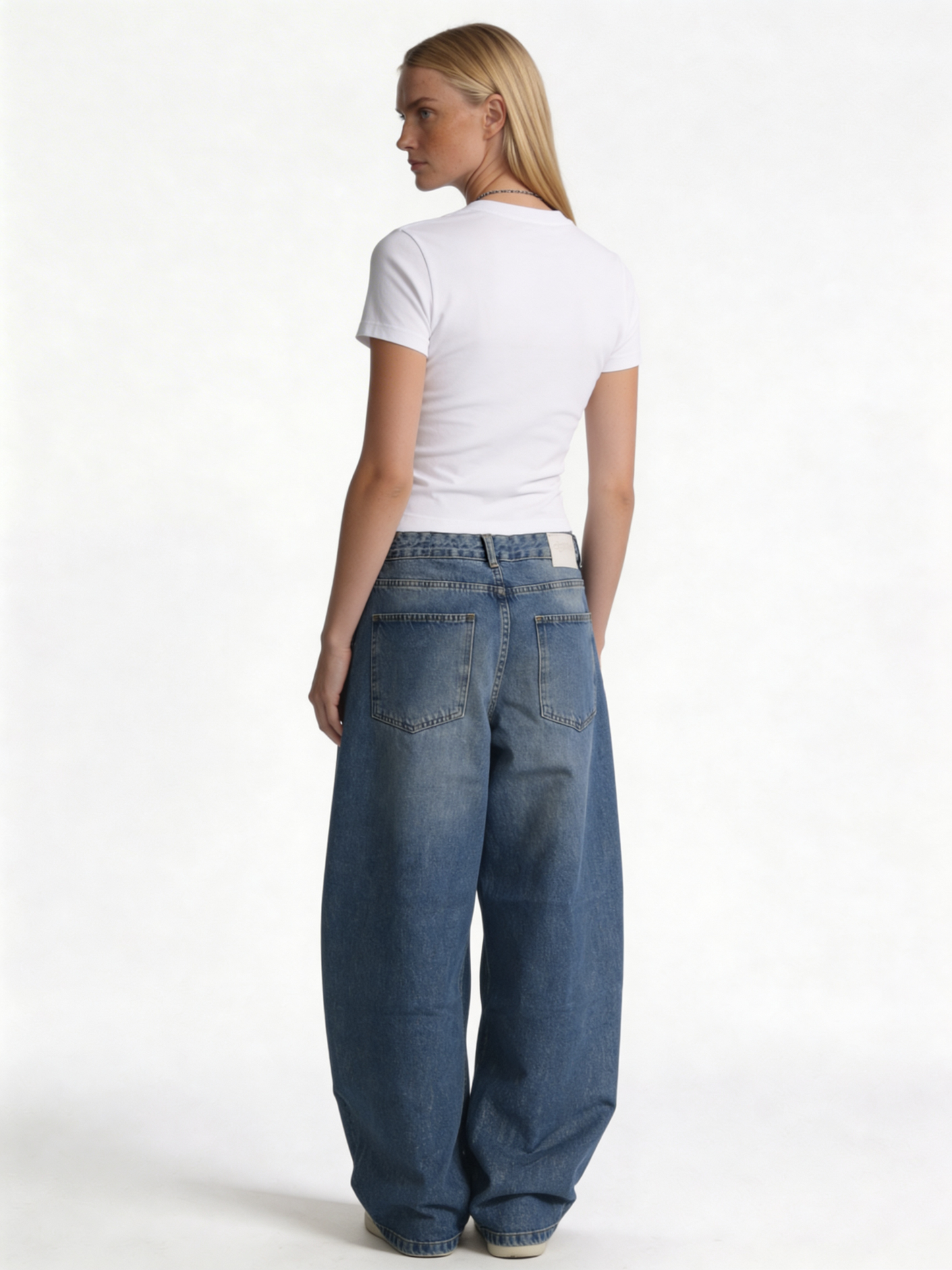 Baggy Rigid Cotton Denim Jeans - EIGHTIES