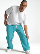 Relaxed Wide-Leg Cotton Blend Sweatpants - unbranded