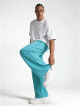 Relaxed Wide-Leg Cotton Blend Sweatpants - unbranded
