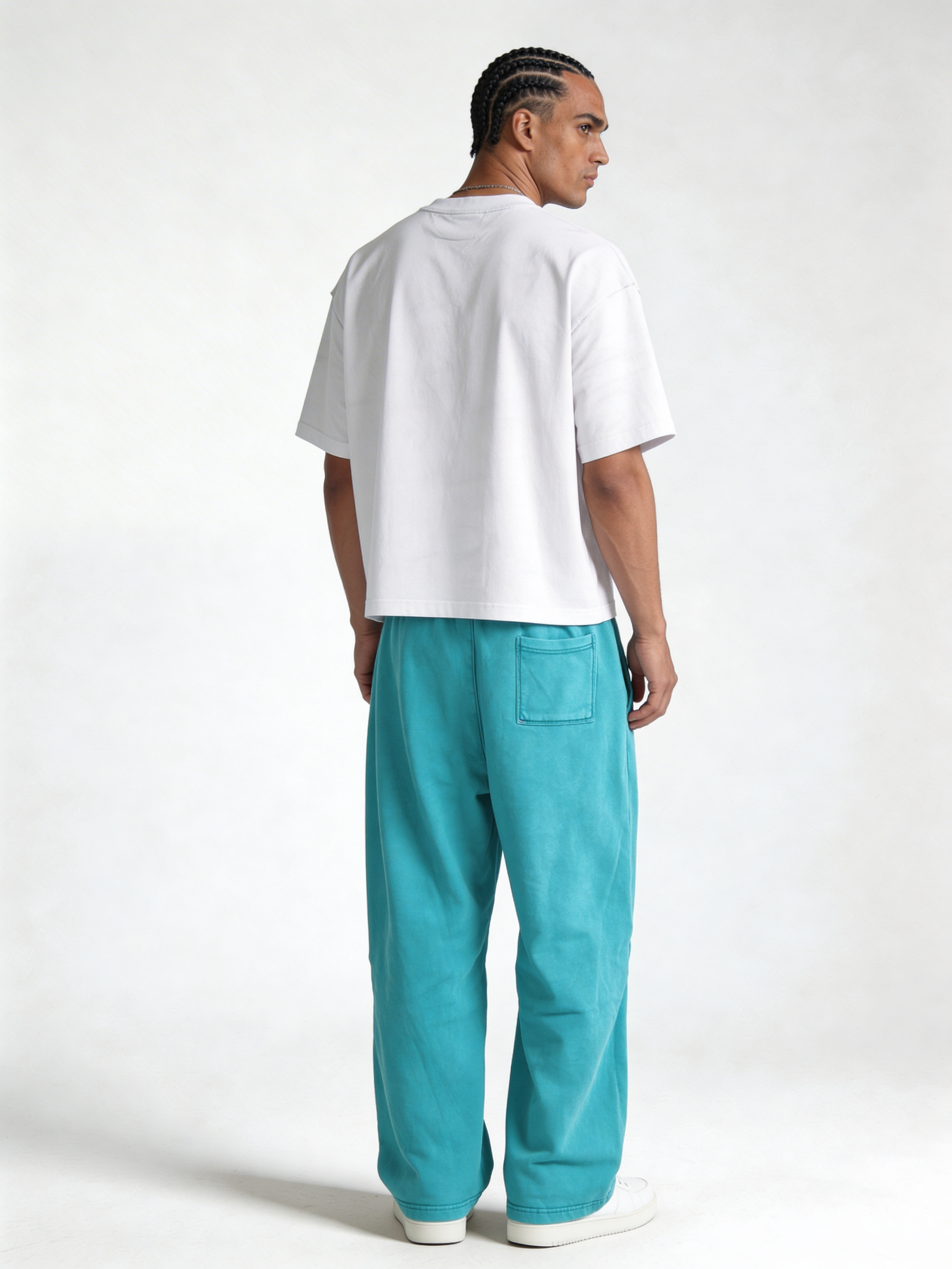 Relaxed Wide-Leg Cotton Blend Sweatpants - unbranded