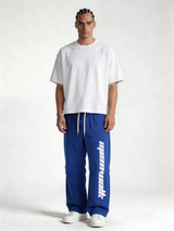 Relaxed Wide-Leg Cotton Blend Sweatpants - MOONWALK
