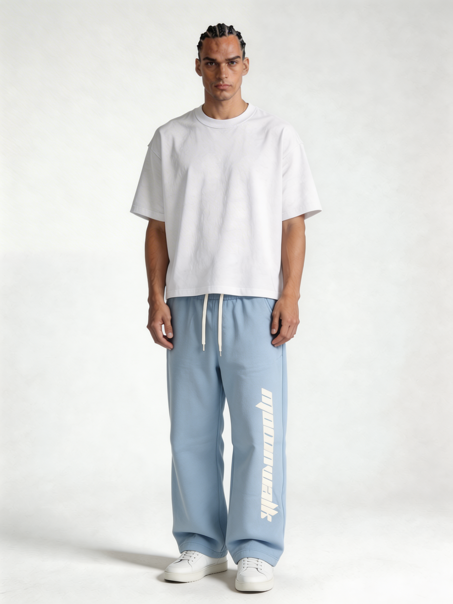 Relaxed Wide-Leg Cotton Blend Sweatpants - MOONWALK