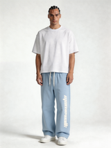 Relaxed Wide-Leg Cotton Blend Sweatpants - MOONWALK