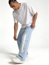 Relaxed Wide-Leg Cotton Blend Sweatpants - MOONWALK