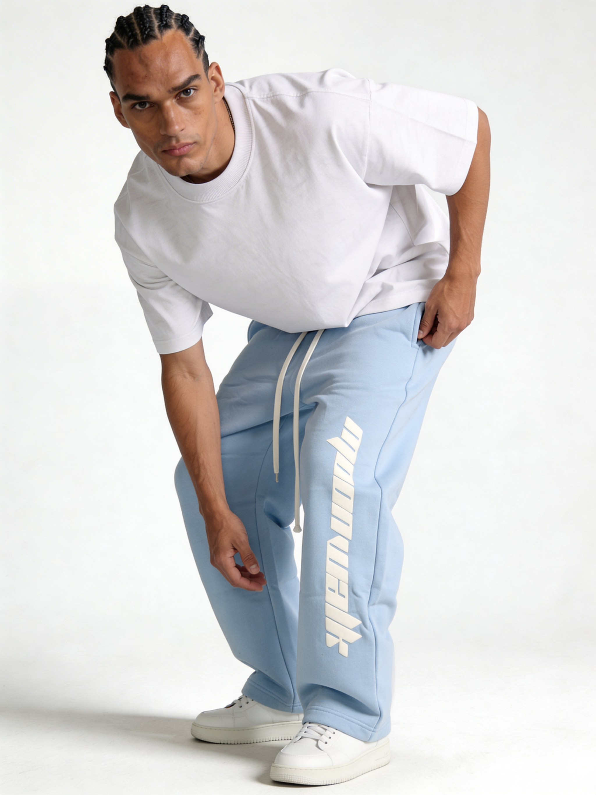 Relaxed Wide-Leg Cotton Blend Sweatpants - MOONWALK