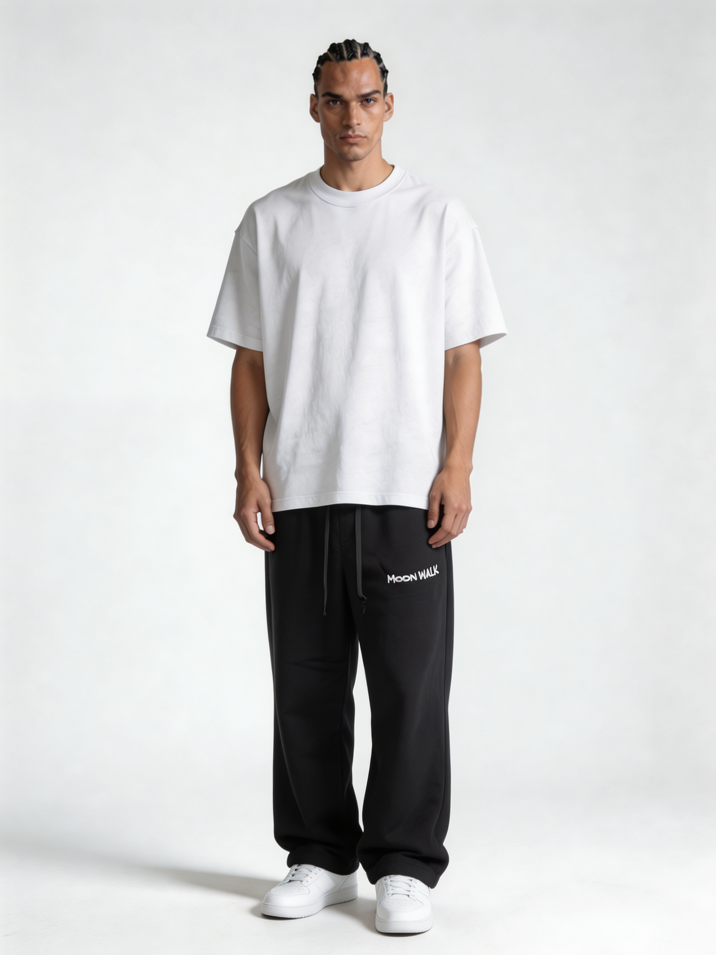 Relaxed Wide-Leg Cotton Blend Sweatpants - MOONWALK