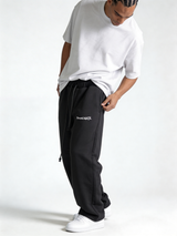 Relaxed Wide-Leg Cotton Blend Sweatpants - MOONWALK