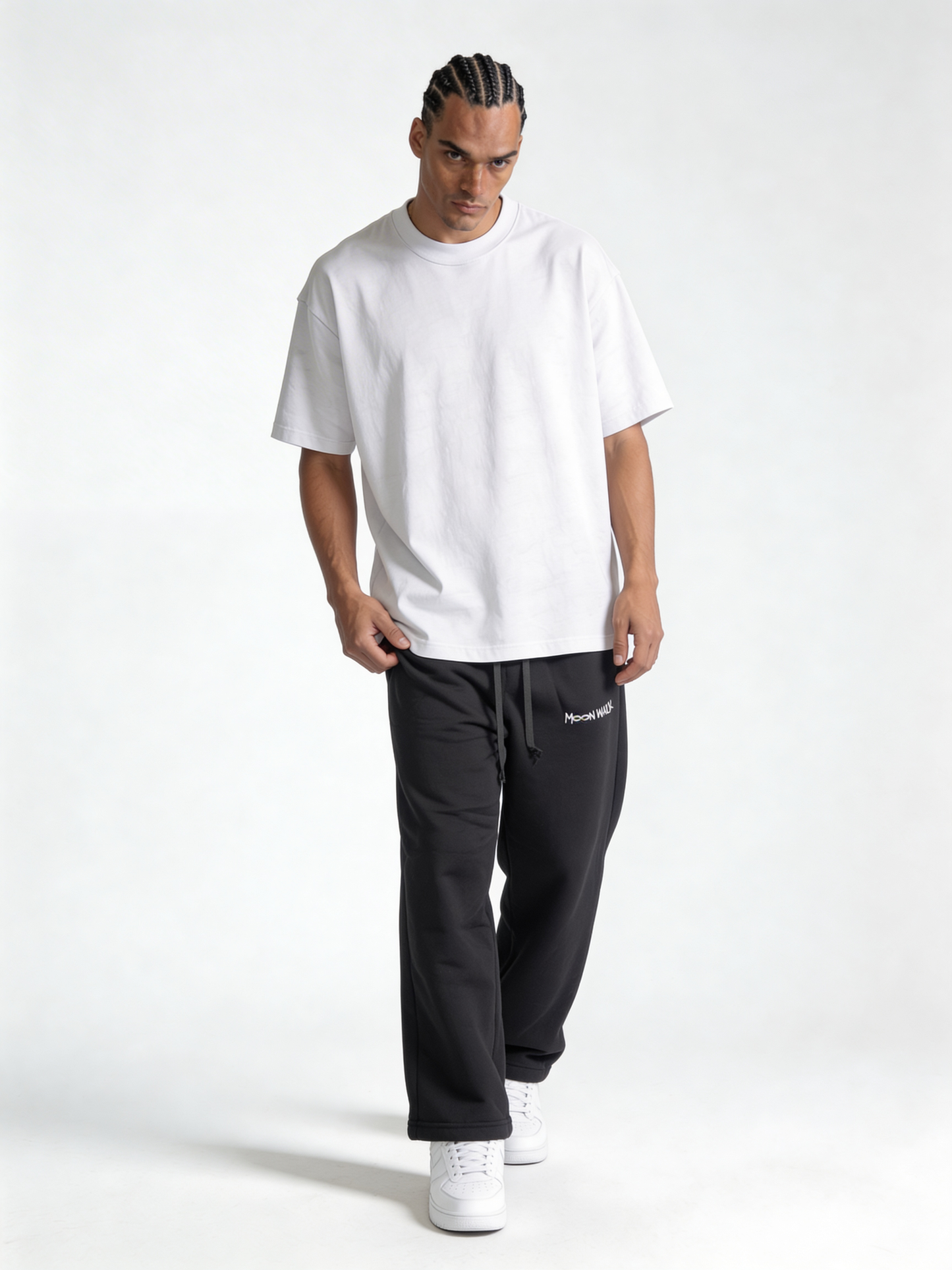 Relaxed Wide-Leg Cotton Blend Sweatpants - MOONWALK