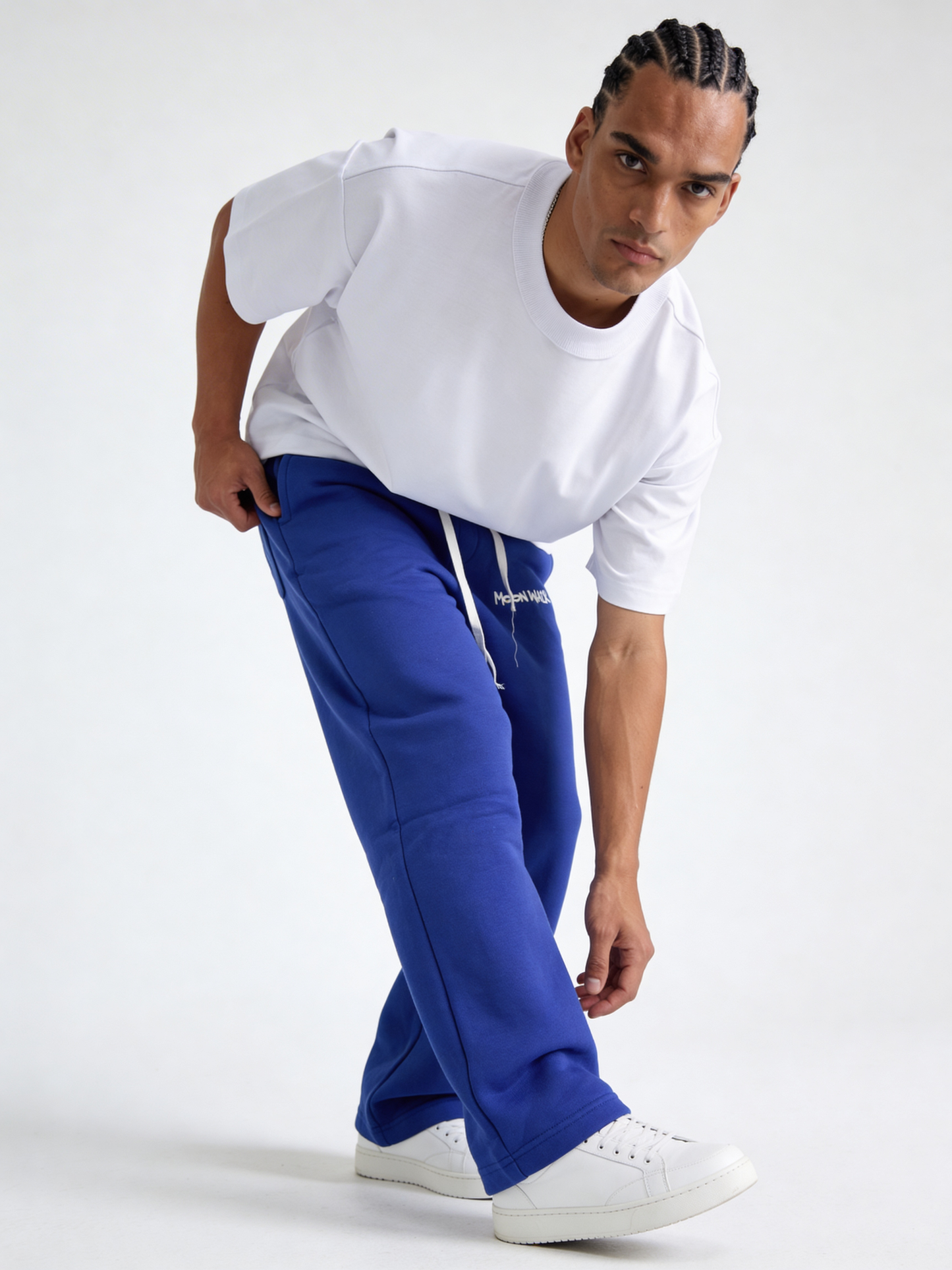 Relaxed Wide-Leg Cotton Blend Sweatpants - MOONWALK