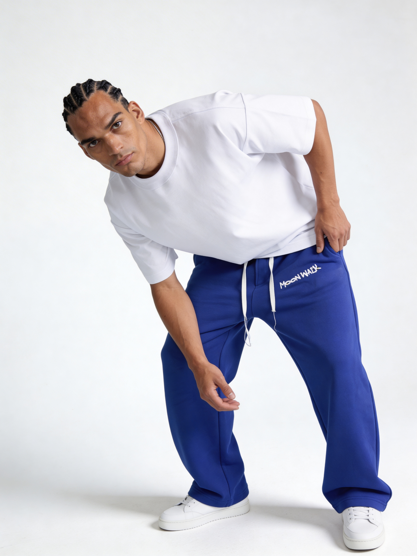 Relaxed Wide-Leg Cotton Blend Sweatpants - MOONWALK