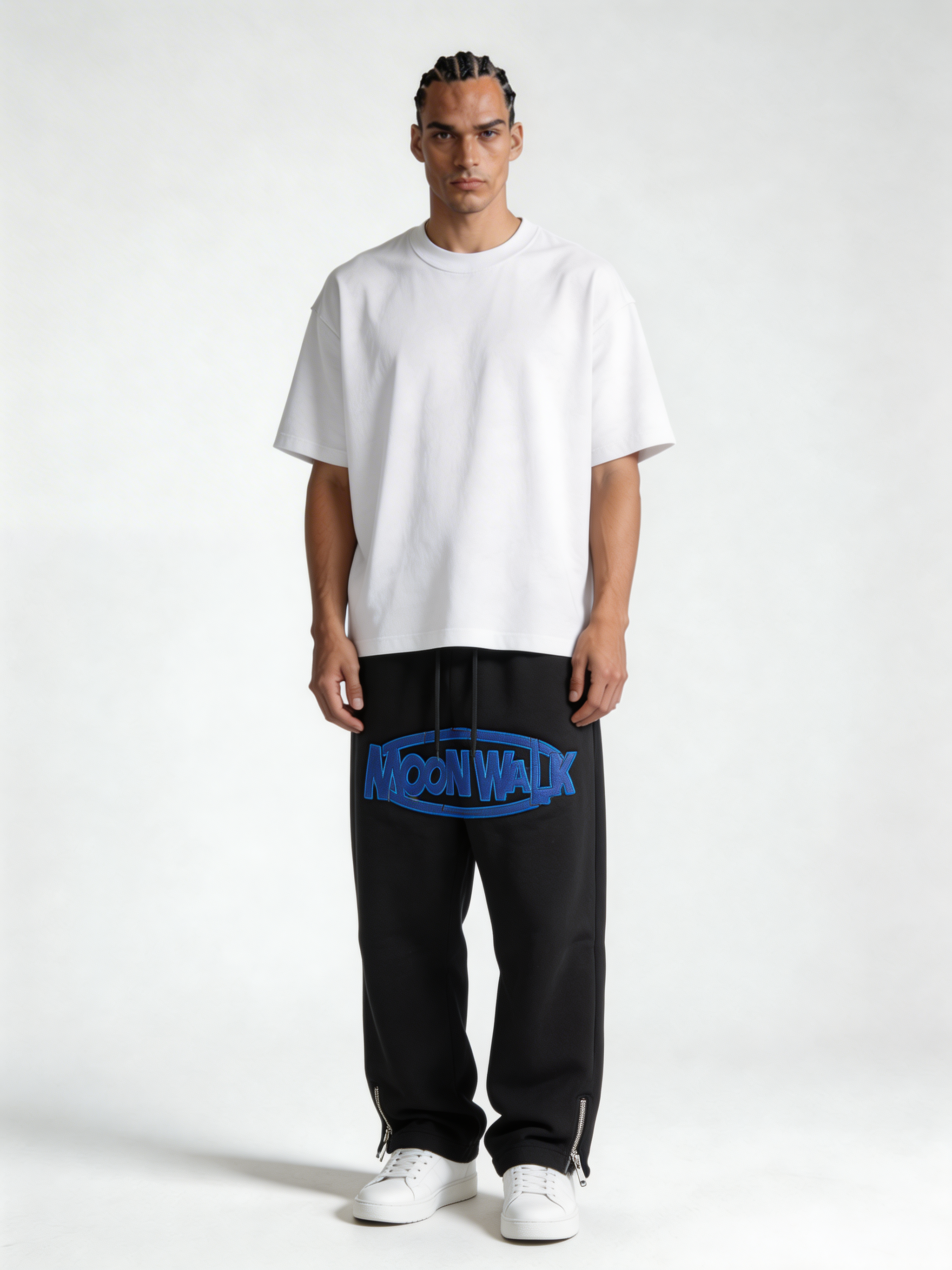 Relaxed Wide-Leg Zipped Cotton Blend Sweatpants - MOONWALK