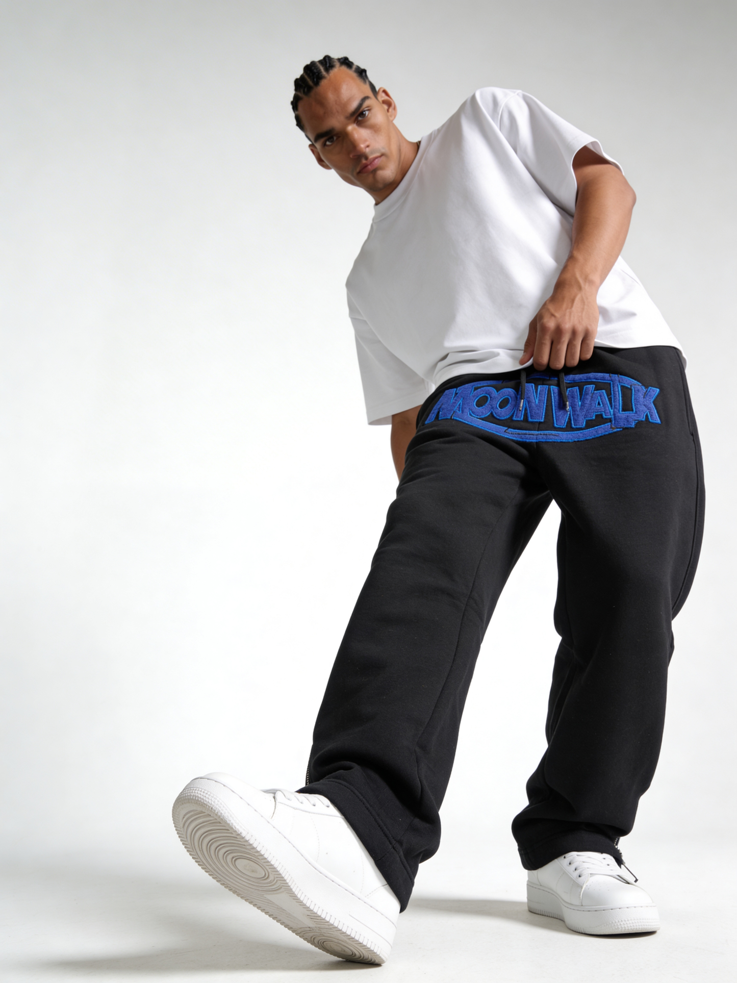 Relaxed Wide-Leg Zipped Cotton Blend Sweatpants - MOONWALK