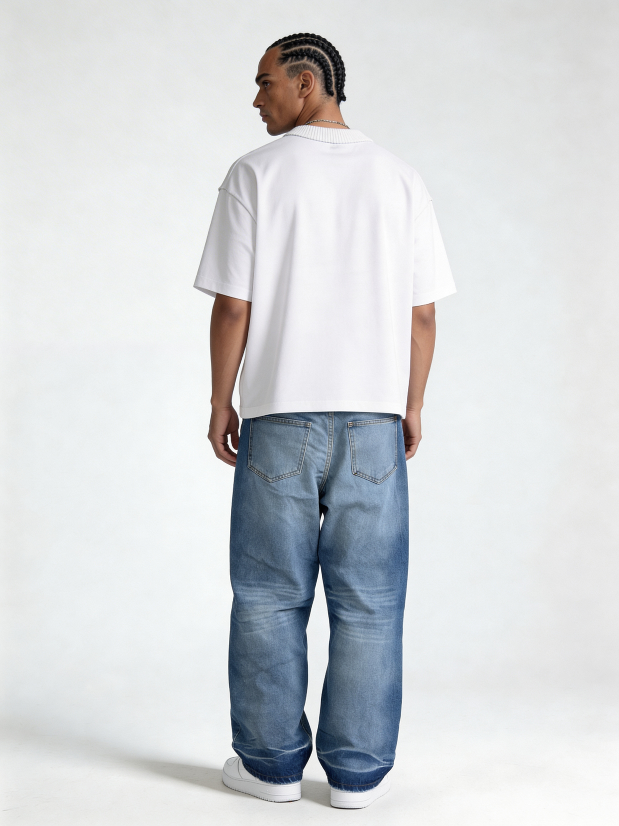 Relaxed Wide-Leg Raw-Cuff Denim - STONIM