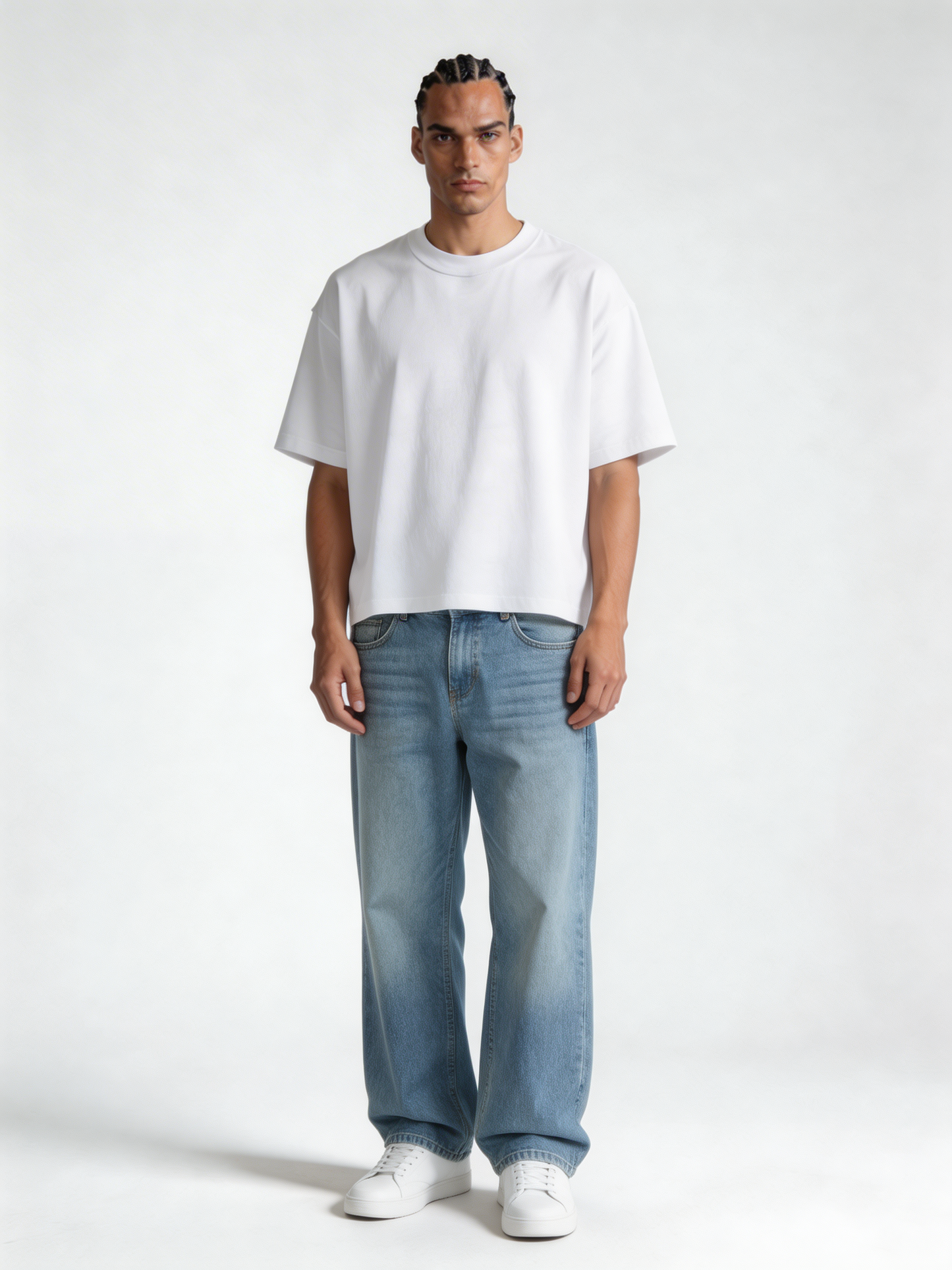 Relaxed Wide-Leg Vintage Wash Denim - STONIM