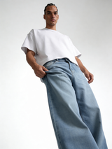 Relaxed Wide-Leg Vintage Wash Denim - STONIM