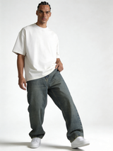 Oversized Rigid Cotton Baggy Jeans - DEHNM