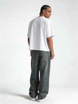 Oversized Rigid Cotton Baggy Jeans - DEHNM