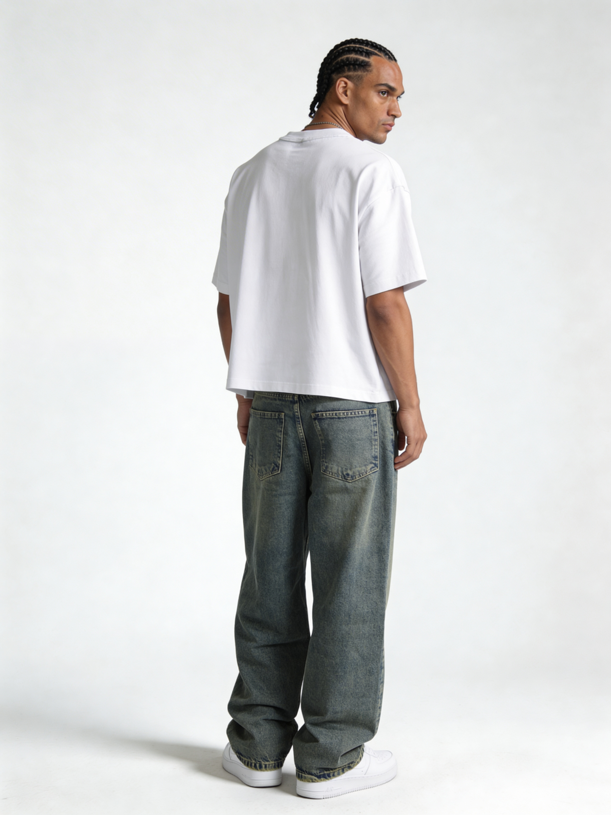 Oversized Rigid Cotton Baggy Jeans - DEHNM