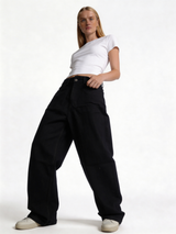 Relaxed Wide-Leg Cotton Denim Trousers - XOCULT