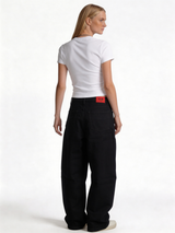 Relaxed Wide-Leg Cotton Denim Trousers - XOCULT