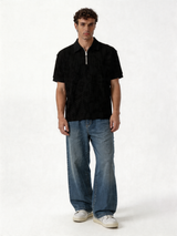Textured Zip Polo Knit Regular Fit - brotherhood
