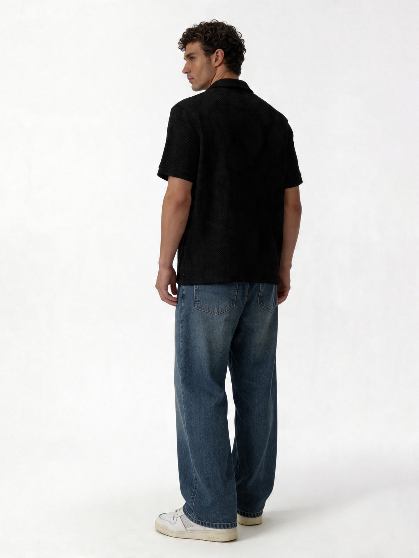 Textured Zip Polo Knit Regular Fit - brotherhood