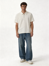 Textured Zip Polo Knit Regular Fit - brotherhood