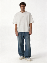 Embroidered Logo T-Shirt Cotton Boxy Fit - INK
