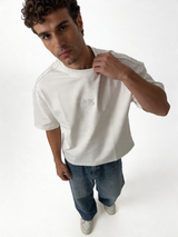 Embroidered Logo T-Shirt Cotton Boxy Fit - INK
