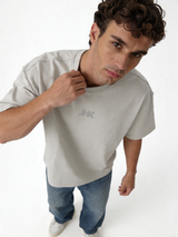 Embroidered Logo T-Shirt Cotton Boxy Fit - INK