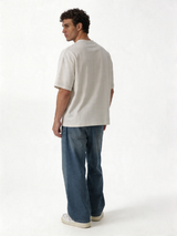 Embroidered Logo T-Shirt Cotton Boxy Fit - INK