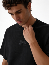 Embroidered Logo T-Shirt Cotton Boxy Fit - INK