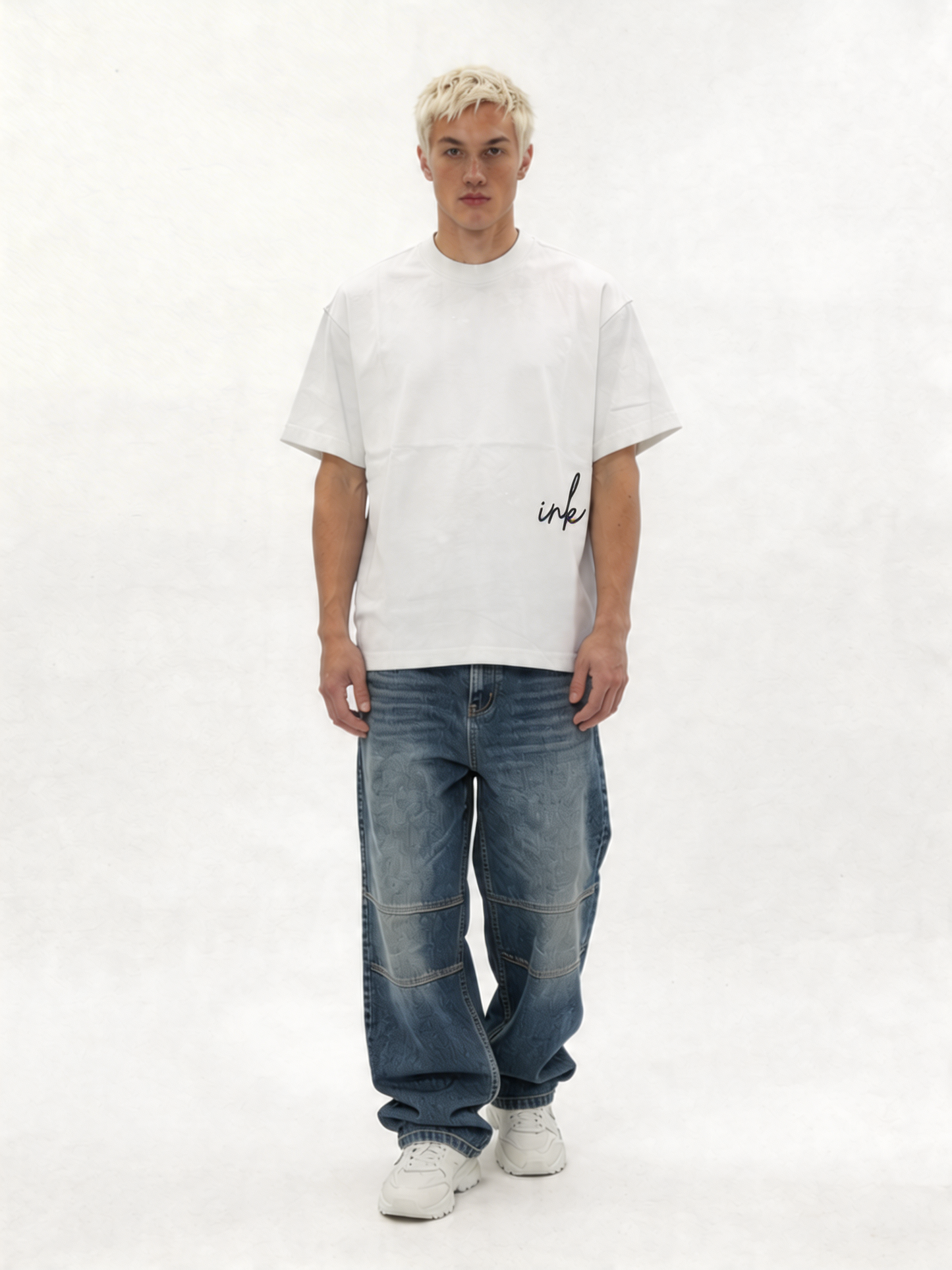Print T-Shirt Cotton Boxy Fit - ink