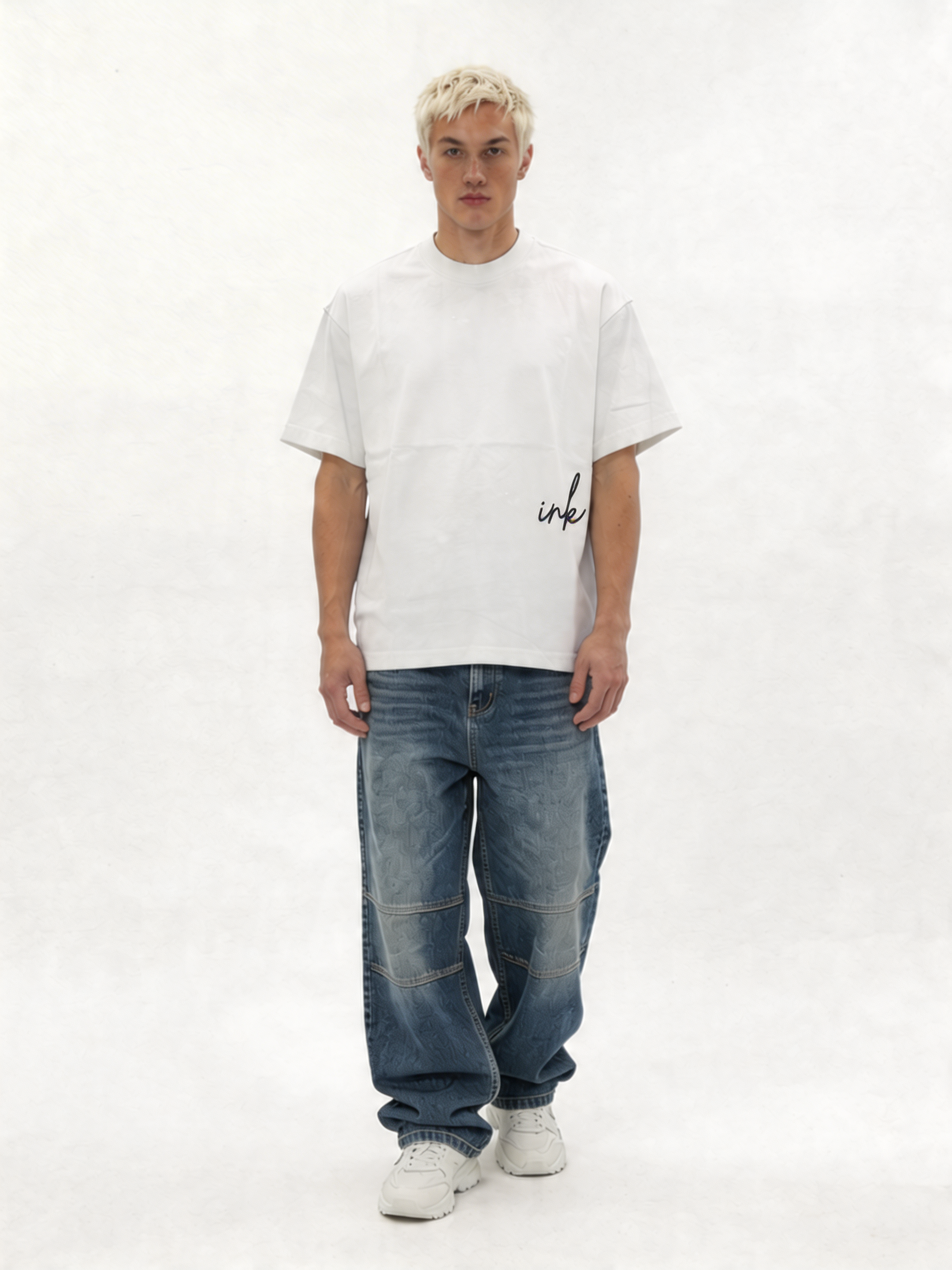 Print T-Shirt Cotton Boxy Fit - ink