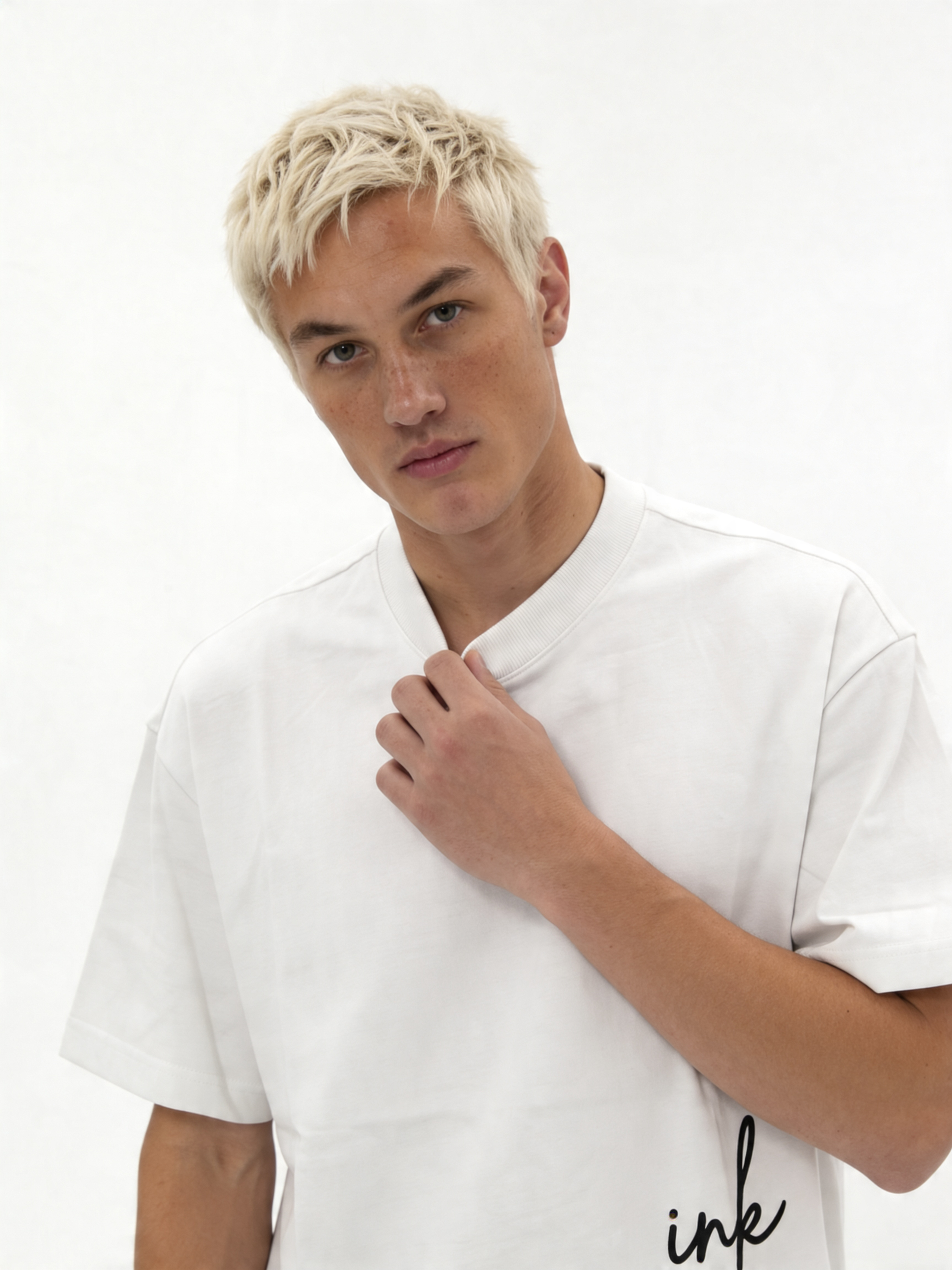 Print T-Shirt Cotton Boxy Fit - ink
