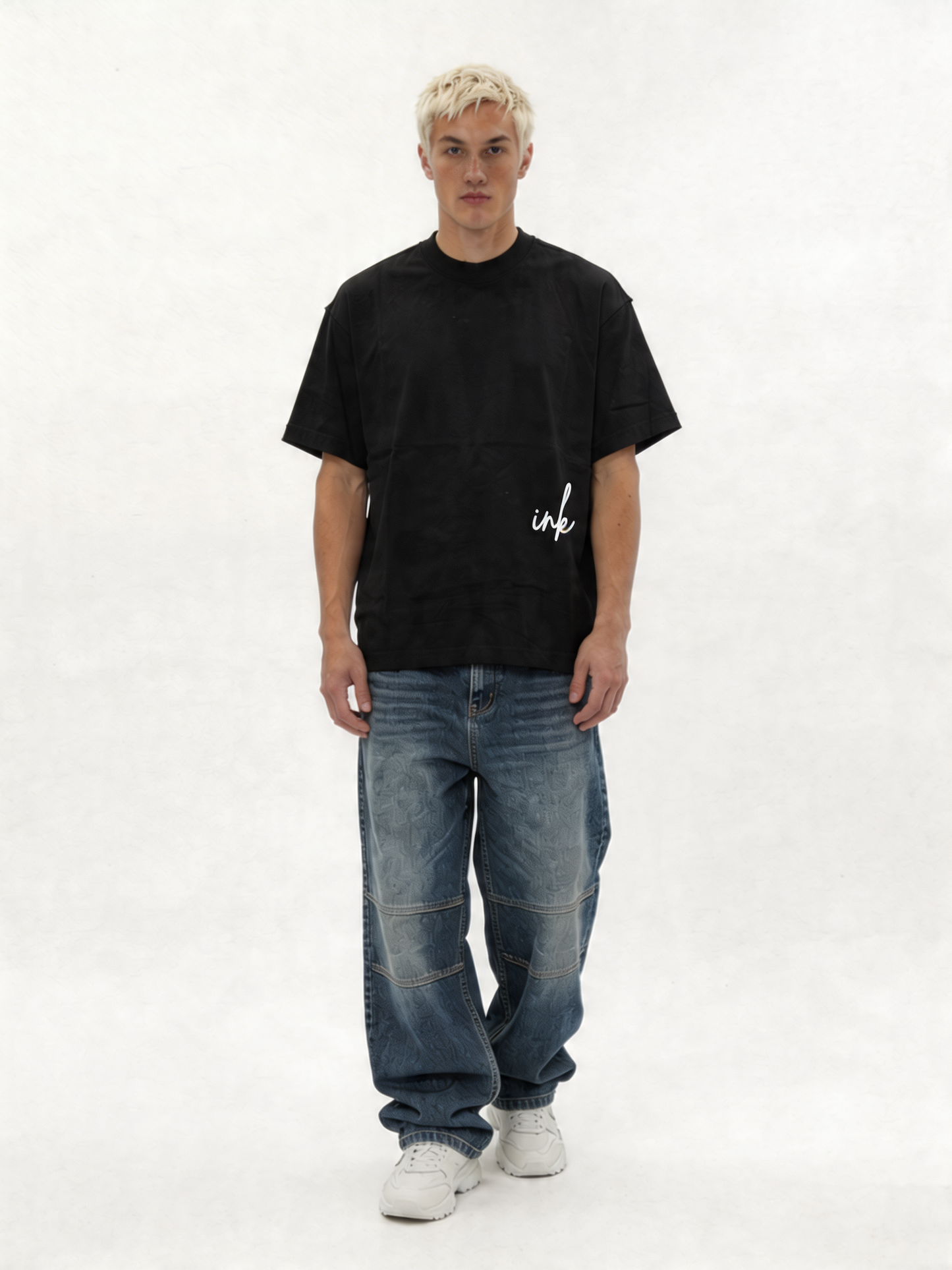 Print T-Shirt Cotton Boxy Fit - ink