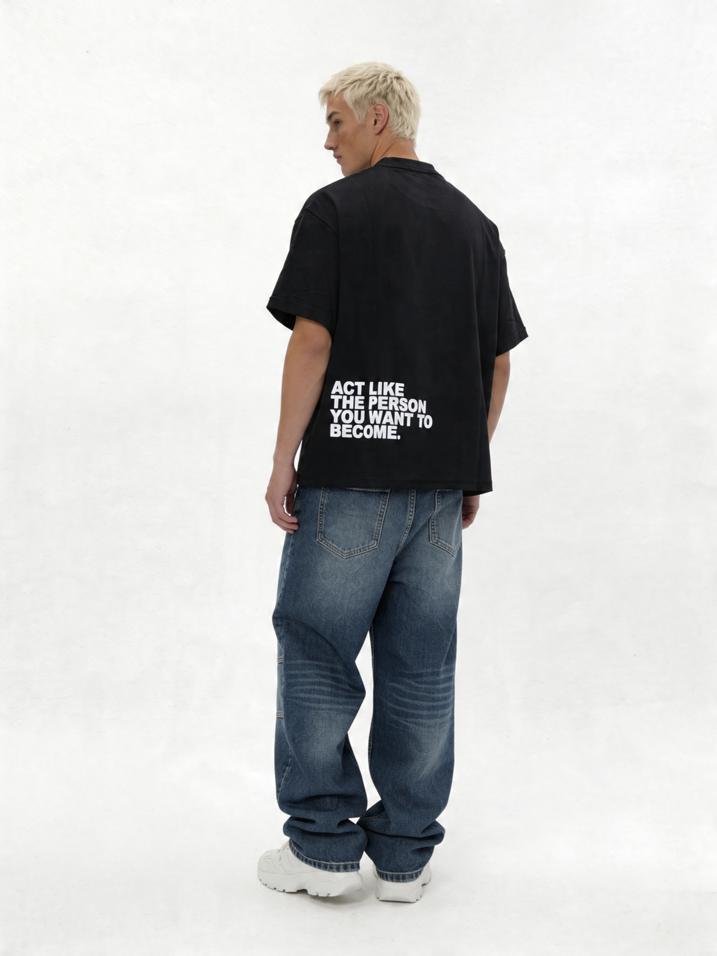 Print T-Shirt Cotton Boxy Fit - ink