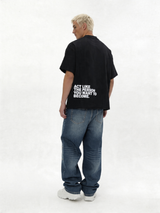 Print T-Shirt Cotton Boxy Fit - ink