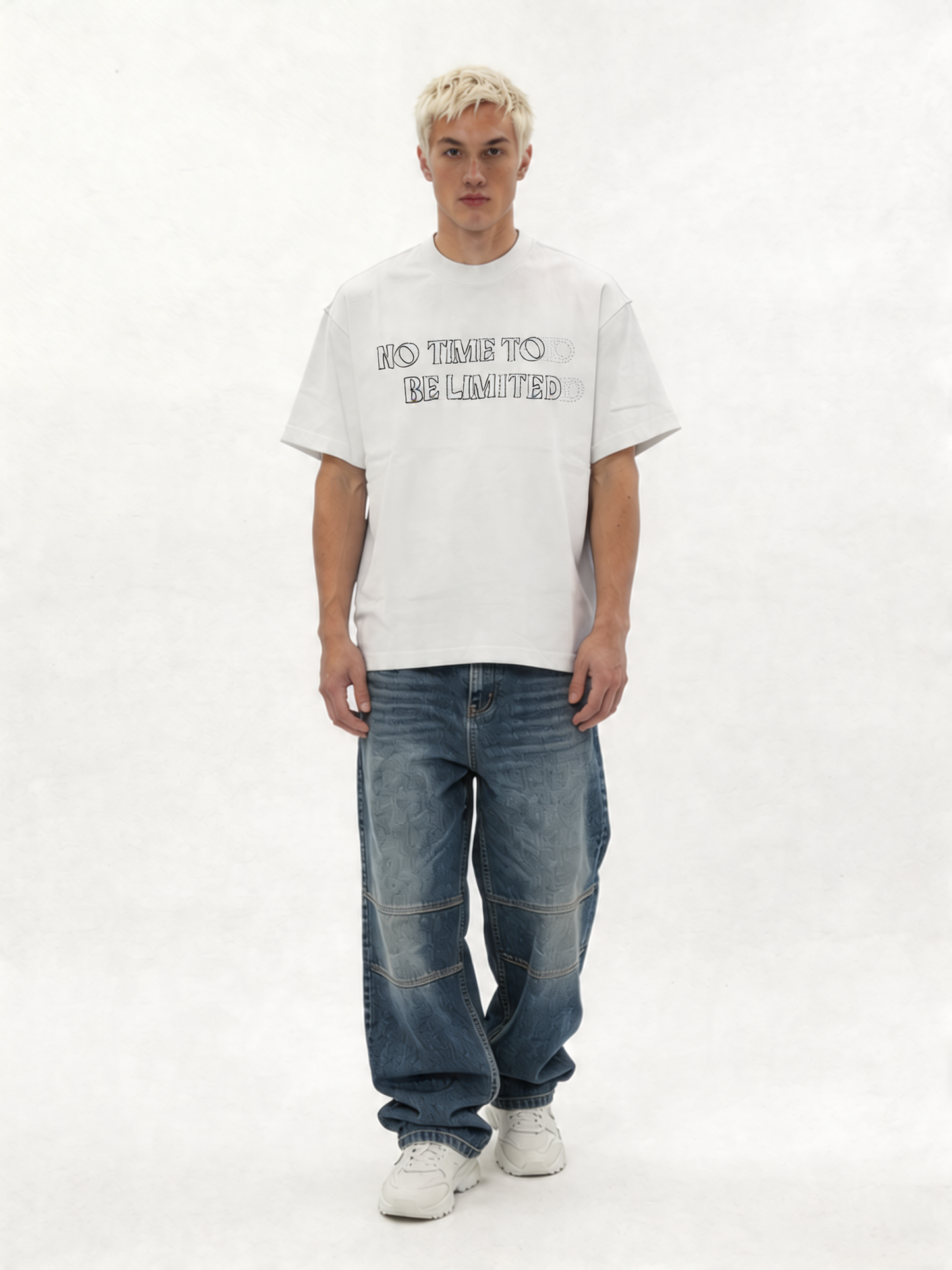 Graphic Front Print T-Shirt Cotton Boxy Fit - ink
