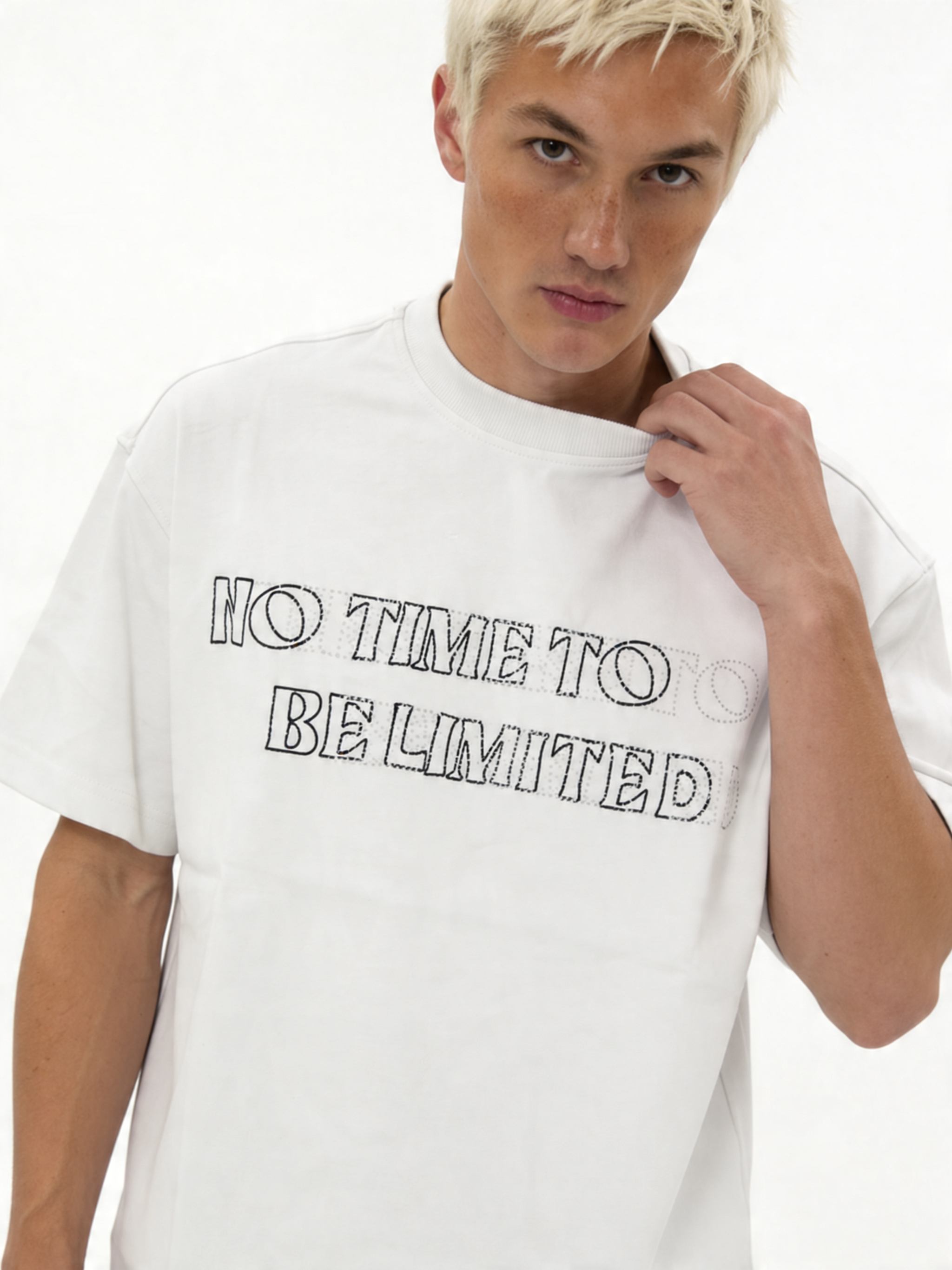 Graphic Front Print T-Shirt Cotton Boxy Fit - ink
